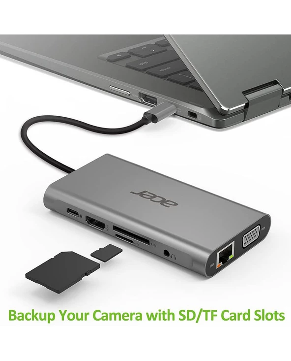 Remise 🧨 Acer 11in1 Type C Dongle Avec Fil USB 3.2 Gen 1 (3.1 Gen 1) Type-C Argent 😍 4 Remise 🧨 Acer 11in1 Type C Dongle Avec Fil USB 3.2 Gen 1 (3.1 Gen 1) Type-C Argent 😍 – Image 2