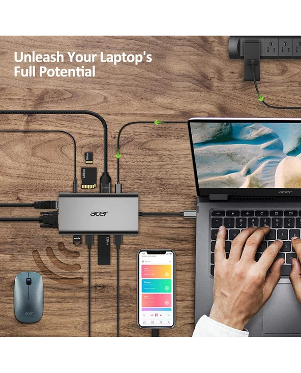 Remise 🧨 Acer 11in1 Type C Dongle Avec Fil USB 3.2 Gen 1 (3.1 Gen 1) Type-C Argent 😍 8 Remise 🧨 Acer 11in1 Type C Dongle Avec Fil USB 3.2 Gen 1 (3.1 Gen 1) Type-C Argent 😍 – Image 6