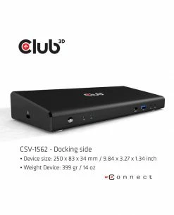 Offres 💯 CLUB3D CSV-1562 Station D'accueil USB 3.2 Gen 1 (3.1 Gen 1) Type-C Noir 🥰 -Lenovo shop club3d csv 1562 station d accueil u 2