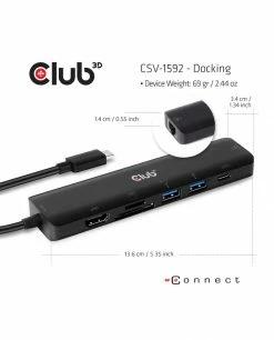 Sortie 🥰 CLUB3D CSV-1592 Station D'accueil USB 3.2 Gen 1 (3.1 Gen 1) Type-C Noir 👍 -Lenovo shop club3d csv 1592 station d accueil u 3