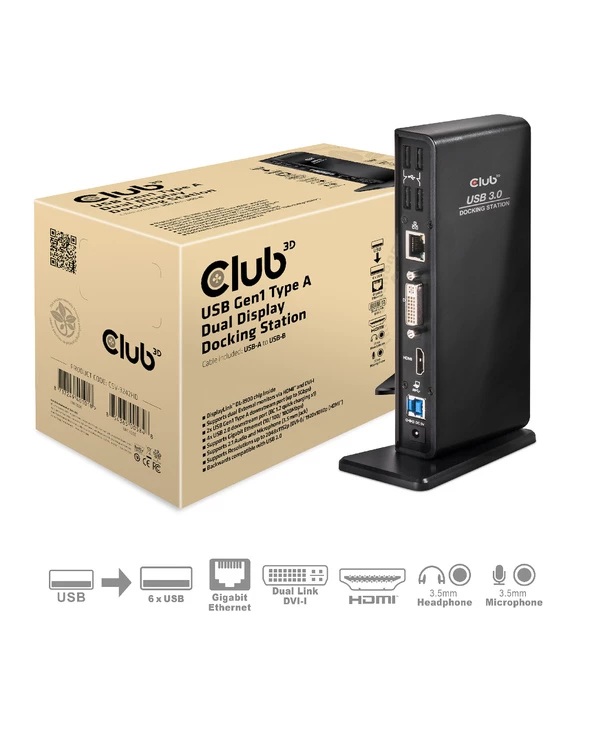 Vente flash 💯 CLUB3D USB Gen1 Type A Dual Display Docking Station 🌟 7 Vente flash 💯 CLUB3D USB Gen1 Type A Dual Display Docking Station 🌟 – Image 5