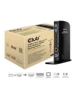 Bon marché 💯 CLUB3D USB3.2 Gen1 Type A Or C Dual Display 4K60Hz Docking Station DisplayLink Certified 👏