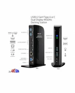 Bon marché 💯 CLUB3D USB3.2 Gen1 Type A Or C Dual Display 4K60Hz Docking Station DisplayLink Certified 👏 -Lenovo shop club3d usb3 2 gen1 type a or c dual 3