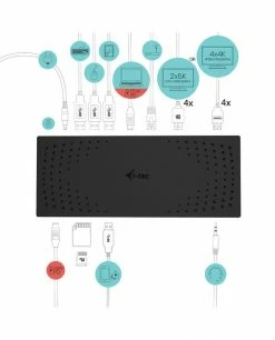 Remise 🌟 I-tec Universal USB 3.0/USB-C/Thunderbolt, Quattro 4K Display Docking Station + Power Delivery 100W ⌛ -Lenovo shop i tec universal usb 3 0 usb c thund 3