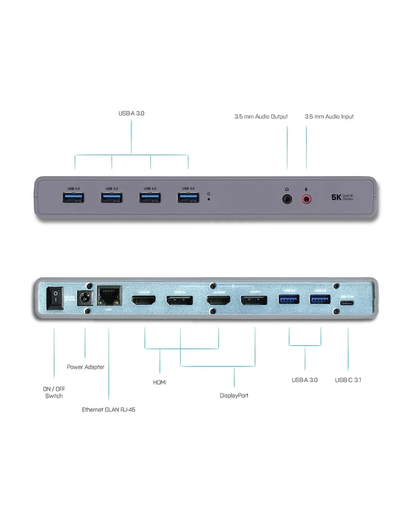 Le moins cher ⭐ I-tec USB 3.0 / USB-C / Thunderbolt 3 Dual Display Docking Station 🎁 6 Le moins cher ⭐ I-tec USB 3.0 / USB-C / Thunderbolt 3 Dual Display Docking Station 🎁 – Image 4