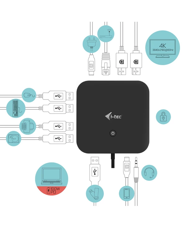 Vente flash 😍 I-tec USB-C Dual Display Docking Station With Power Delivery 65W + Universal Charger 77 W 😍 6 Vente flash 😍 I-tec USB-C Dual Display Docking Station With Power Delivery 65W + Universal Charger 77 W 😍 – Image 4