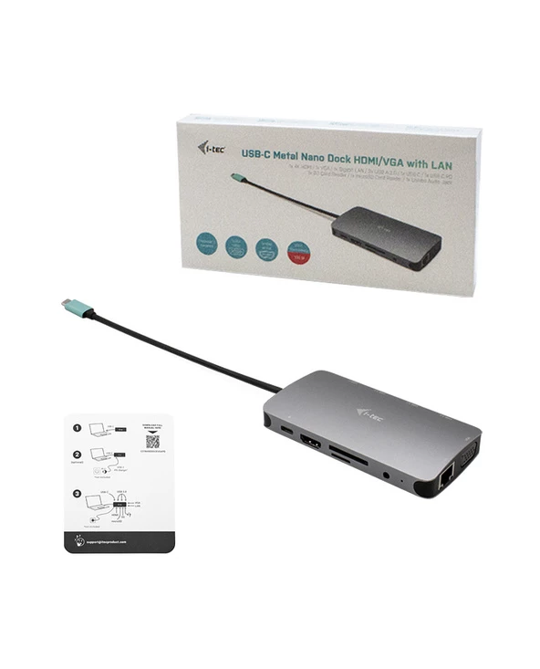 Grosses soldes 🤩 I-tec USB-C Metal Nano Dock HDMI/VGA With LAN + Charger 112W 🔔 7 Grosses soldes 🤩 I-tec USB-C Metal Nano Dock HDMI/VGA With LAN + Charger 112W 🔔 – Image 5