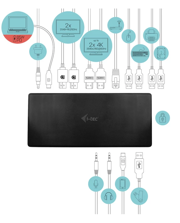 Le moins cher 🧨 I-tec USB-C Quattro Display Docking Station With Power Delivery 85 W 👍 6 Le moins cher 🧨 I-tec USB-C Quattro Display Docking Station With Power Delivery 85 W 👍 – Image 4
