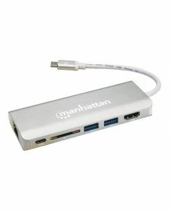 Coupon ✔️ Manhattan 152075 Hub & Concentrateur USB 3.2 Gen 2 (3.1 Gen 2) Type-C 40000 Mbit/s Aluminium 🔔
