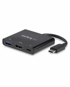 Nouveau ⭐ StarTech.com Adaptateur Multifonction USB-C Vers HDMI 4K Avec USB Power Delivery Et Port USB-A 💯