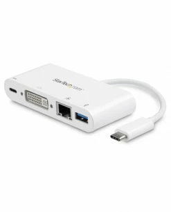 Budget 🎉 StarTech.com Adaptateur Multiport USB-C Pour Ordinateur Portable - Power Delivery - DVI - GbE - USB 3.0 🔔
