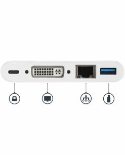 Budget ???? StarTech.com Adaptateur Multiport USB-C Pour Ordinateur Portable - Power Delivery - DVI - GbE - USB 3.0 ???? -Lenovo shop startech com adaptateur multiport u 16