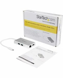 Acheter 💯 StarTech.com Adaptateur Multiport USB-C Pour Ordinateur Portable - Power Delivery - HDMI 4K - GbE - USB 3.0 - Argent Et Blanc 👏 -Lenovo shop startech com adaptateur multiport u 57