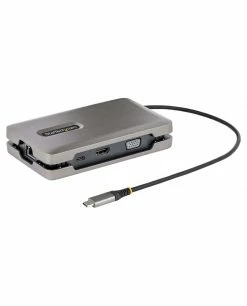 Coupon 🧨 StarTech.com Adaptateur Multiport USB C - Station D'Accueil USB C Avec Sortie Vidéo USB-C DP Alt Mode/4K HDMI 2.0/VGA - Hub/Dock ❤️