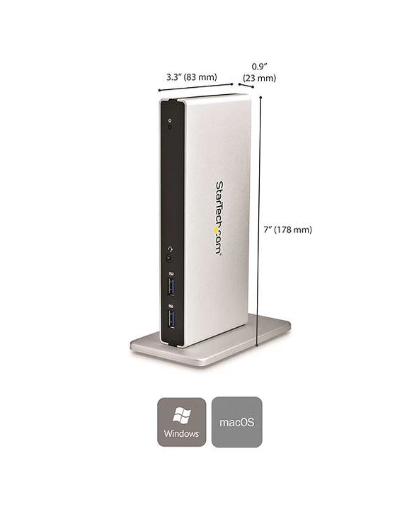 Tout neuf 👏 StarTech.com Station D'accueil USB 3.0 Double Affichage DVI Pour PC Portable Avec GbE Et Adaptateurs HDMI / VGA 💯 4 Tout neuf 👏 StarTech.com Station D'accueil USB 3.0 Double Affichage DVI Pour PC Portable Avec GbE Et Adaptateurs HDMI / VGA 💯 – Image 2