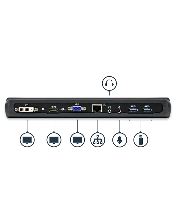 Offres 👍 StarTech.com Station D'accueil USB 3.0 Universelle Double Affichage Pour PC Portable - HDMI Et DVI / VGA Avec GbE Et Audio ❤️ 6 Offres 👍 StarTech.com Station D'accueil USB 3.0 Universelle Double Affichage Pour PC Portable - HDMI Et DVI / VGA Avec GbE Et Audio ❤️ – Image 4