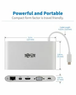 Le moins cher ???? Tripp Lite U442-DOCK1 Station D'accueil Avec Fil USB 3.2 Gen 1 (3.1 Gen 1) Type-C Argent ???? -Lenovo shop tripp lite u442 dock1 station d acc 4