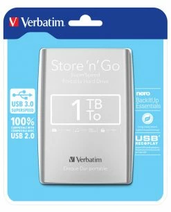 Grosses soldes 🥰 Verbatim Store 'n' Go Disque Dur Externe 1000 Go Argent 🧨