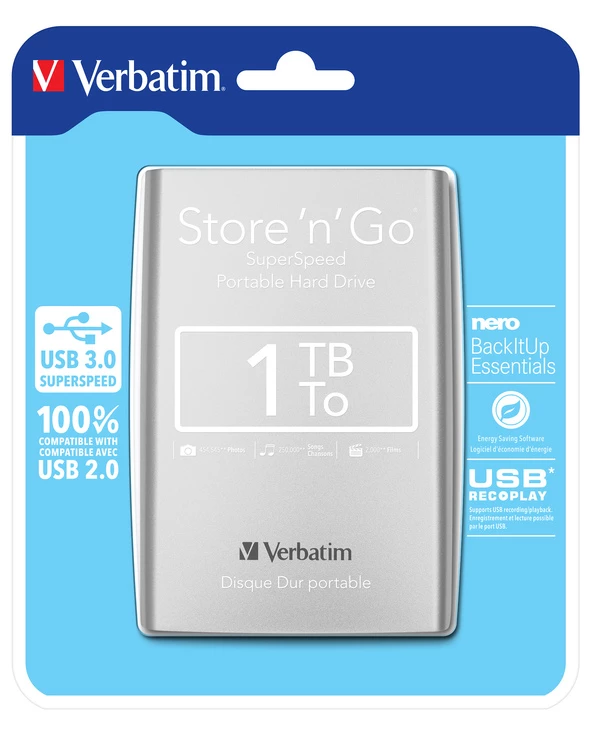Grosses soldes 🥰 Verbatim Store 'n' Go Disque Dur Externe 1000 Go Argent 🧨 3 Grosses soldes 🥰 Verbatim Store 'n' Go Disque Dur Externe 1000 Go Argent 🧨